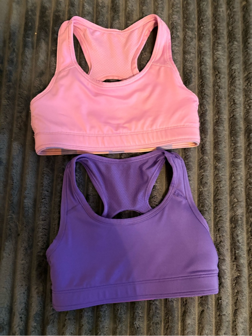 Pink and Purple Racerback Sports Bras - Girls Active Tops